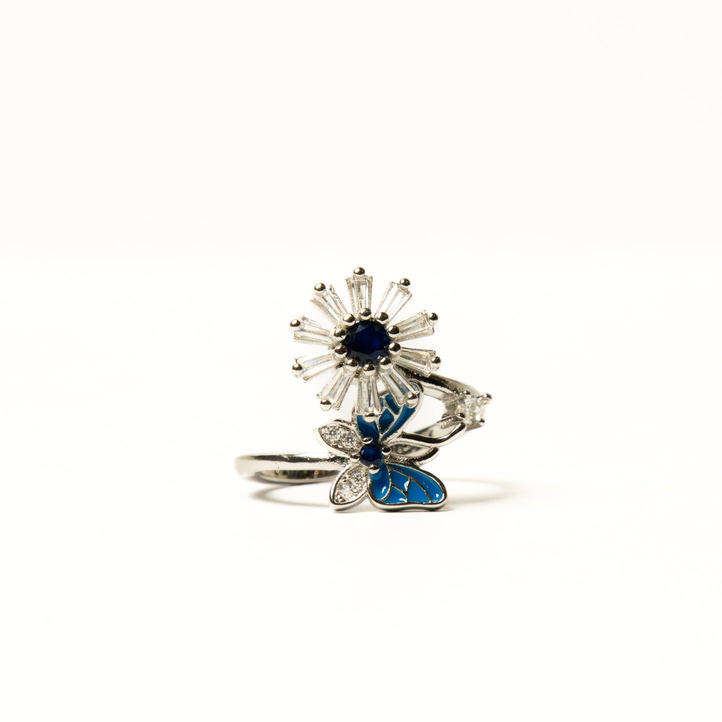 Anillo Giratorio Mariposa y Flor - Agosto 18