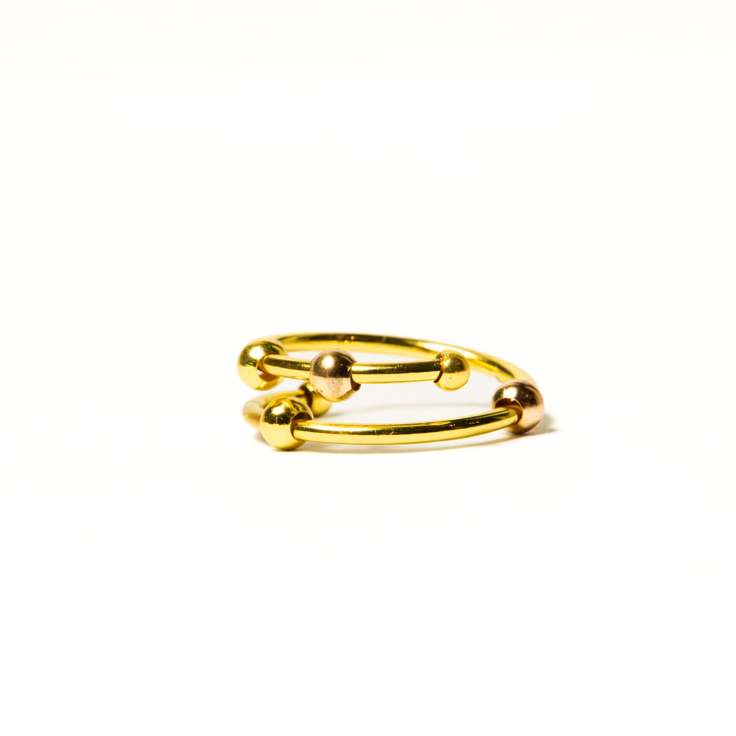 Anillo Anto-Estrés Deslizante Doble Julio Dorado