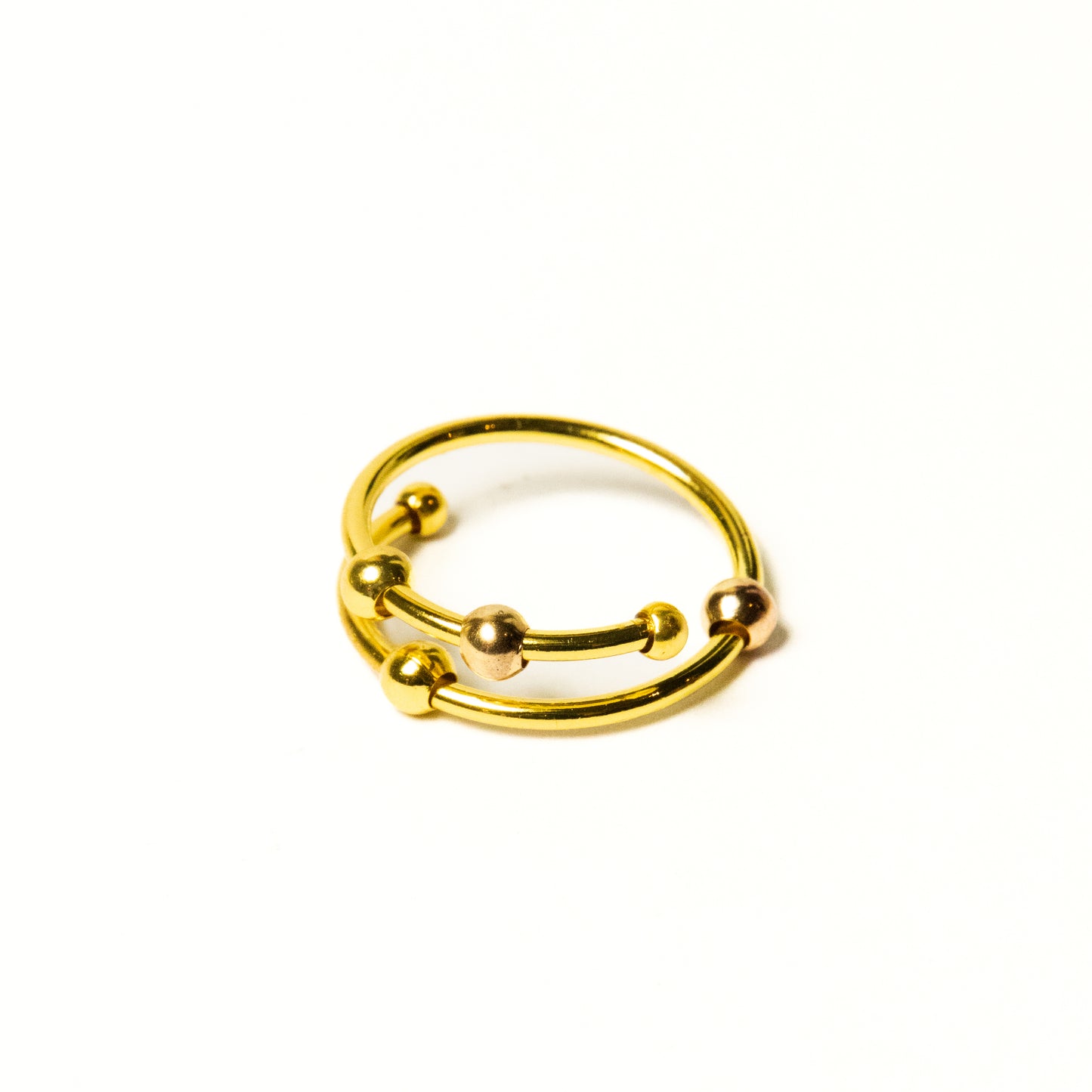Anillo Anto-Estrés Deslizante Doble Julio Dorado
