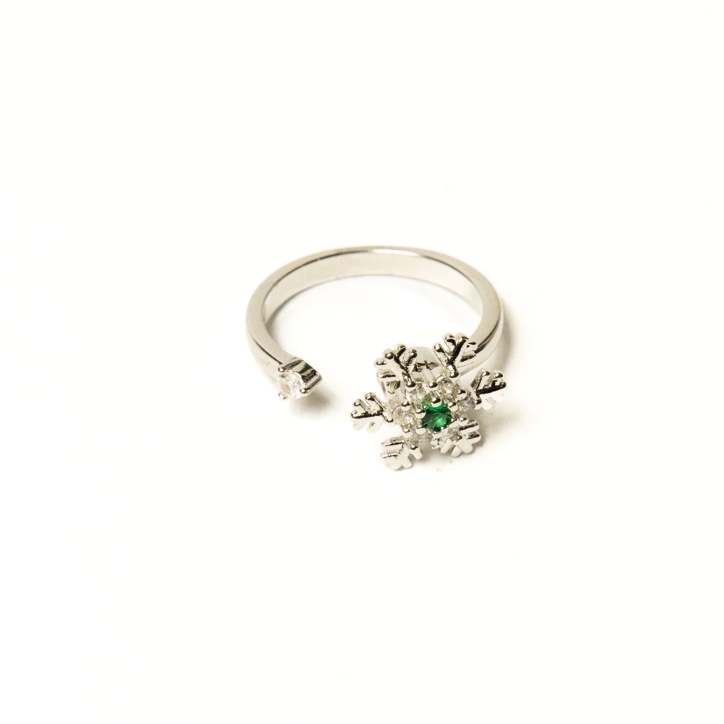 Anillo Giratorio Copo de Nieve Plateado - Agosto 18
