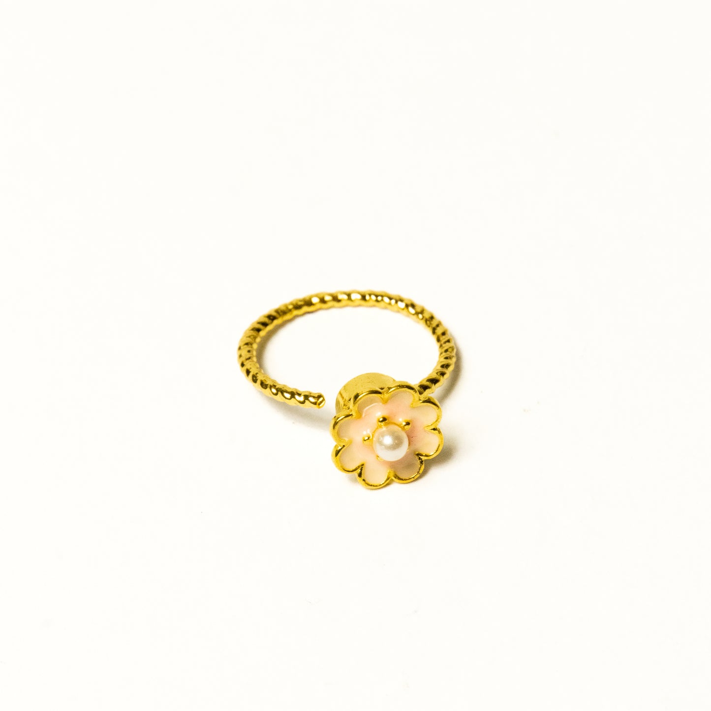 Anillo Giratorio Flor Perla - Agosto 18
