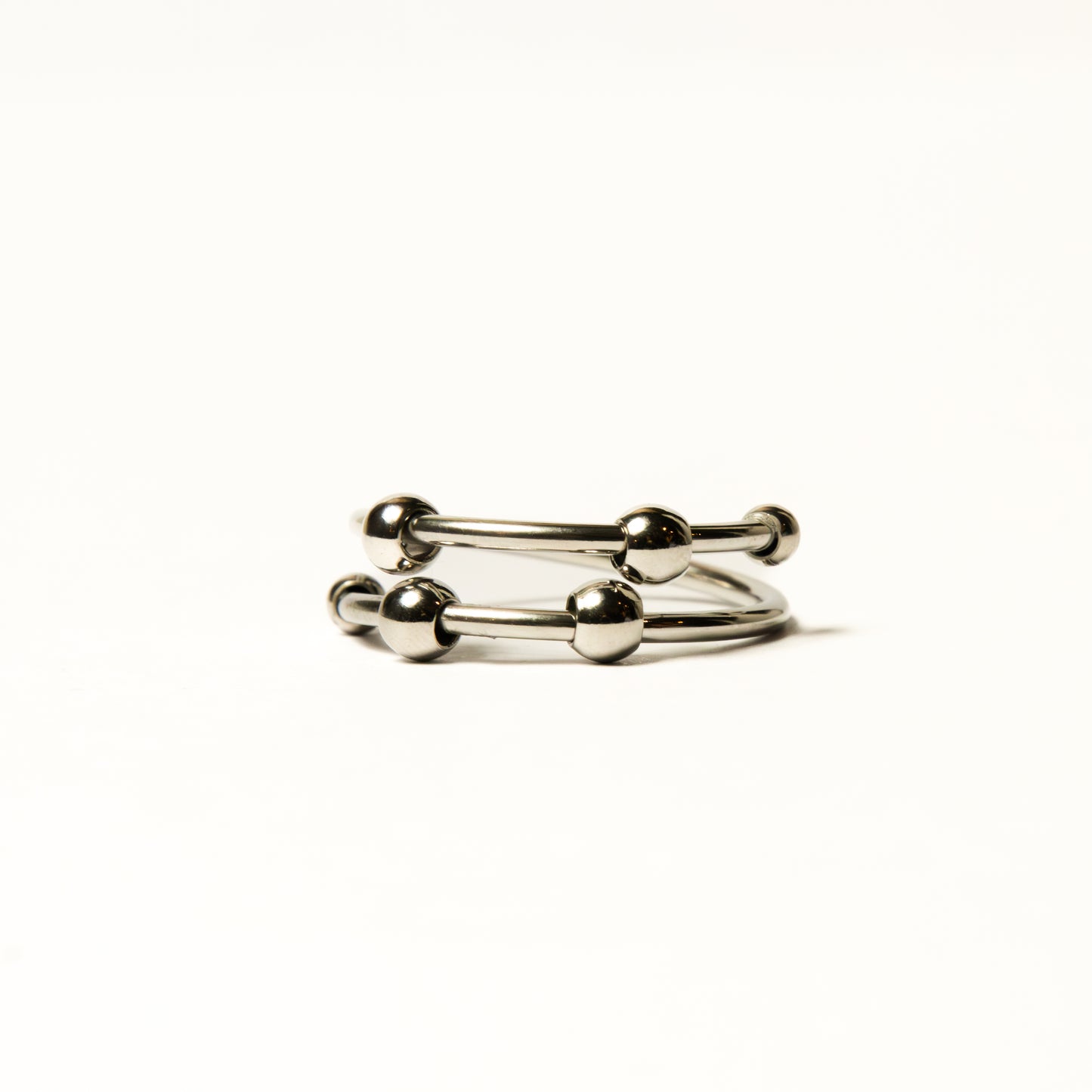Anillo Anti-Estrés Deslizante Doble Julio Plateado