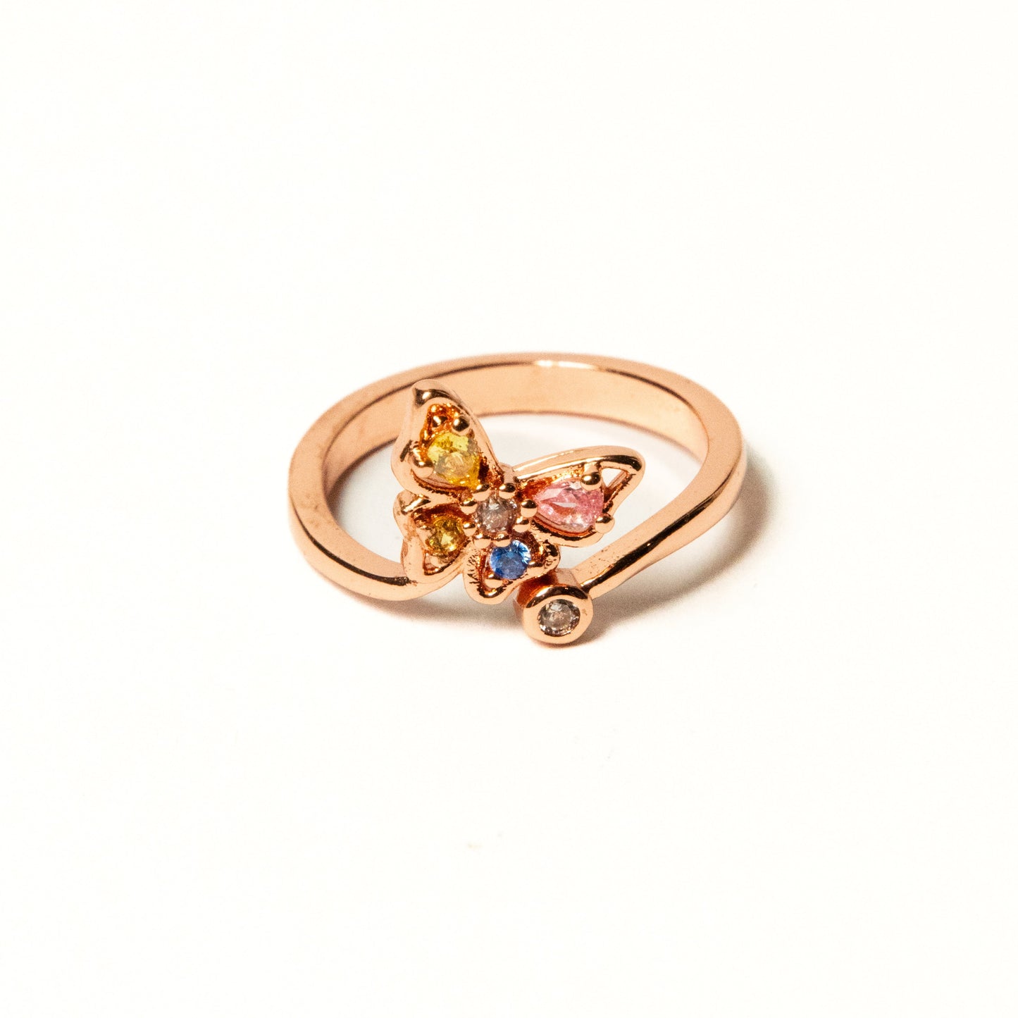 Anillo Giratorio Mariposa Oro Rosa - Agosto 18
