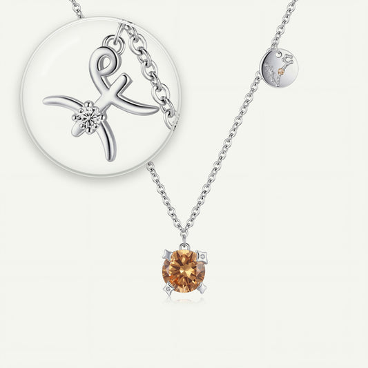 Collar Constelación Piscis S925 plateado - lupa sobre el dije del signo