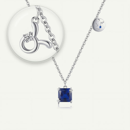 Collar Constelación Tauro S925 plateado - lupa sobre el dije del signo