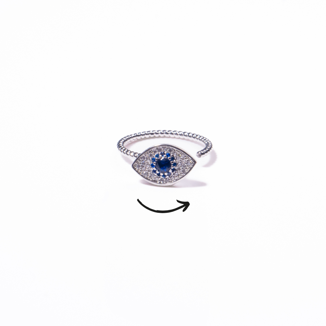 Anillo Anti Estrés Ojo Plateado