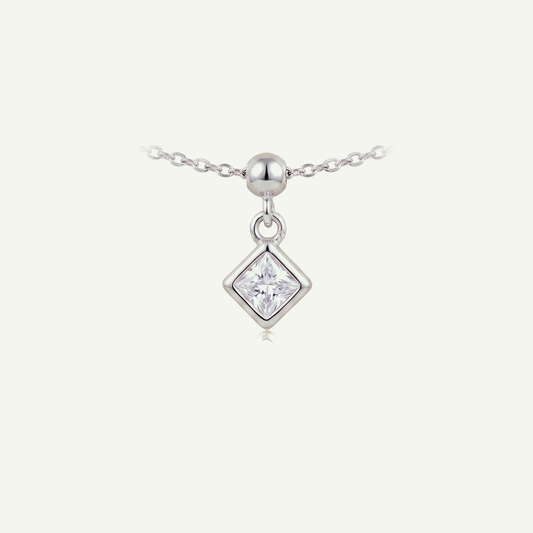 Charm S925 Rombo Cristal Plateado