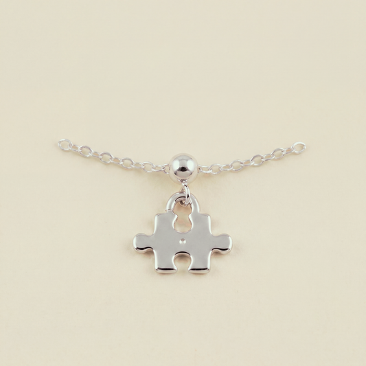 Charm S925 Pieza de Rompecabezas Plateado