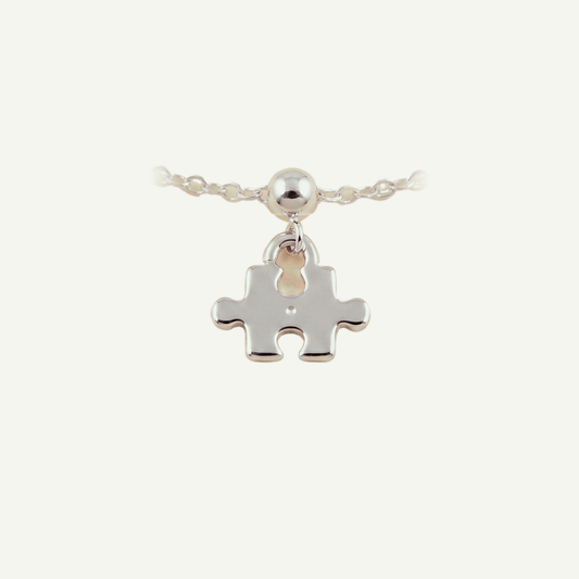 Charm S925 Pieza de Rompecabezas Plateado