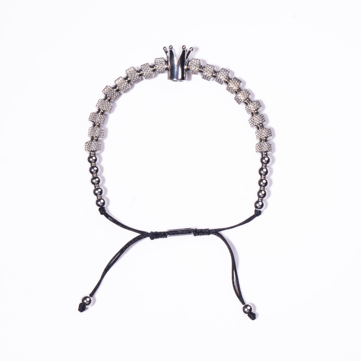 Hombre Pulsera Corona Plateada