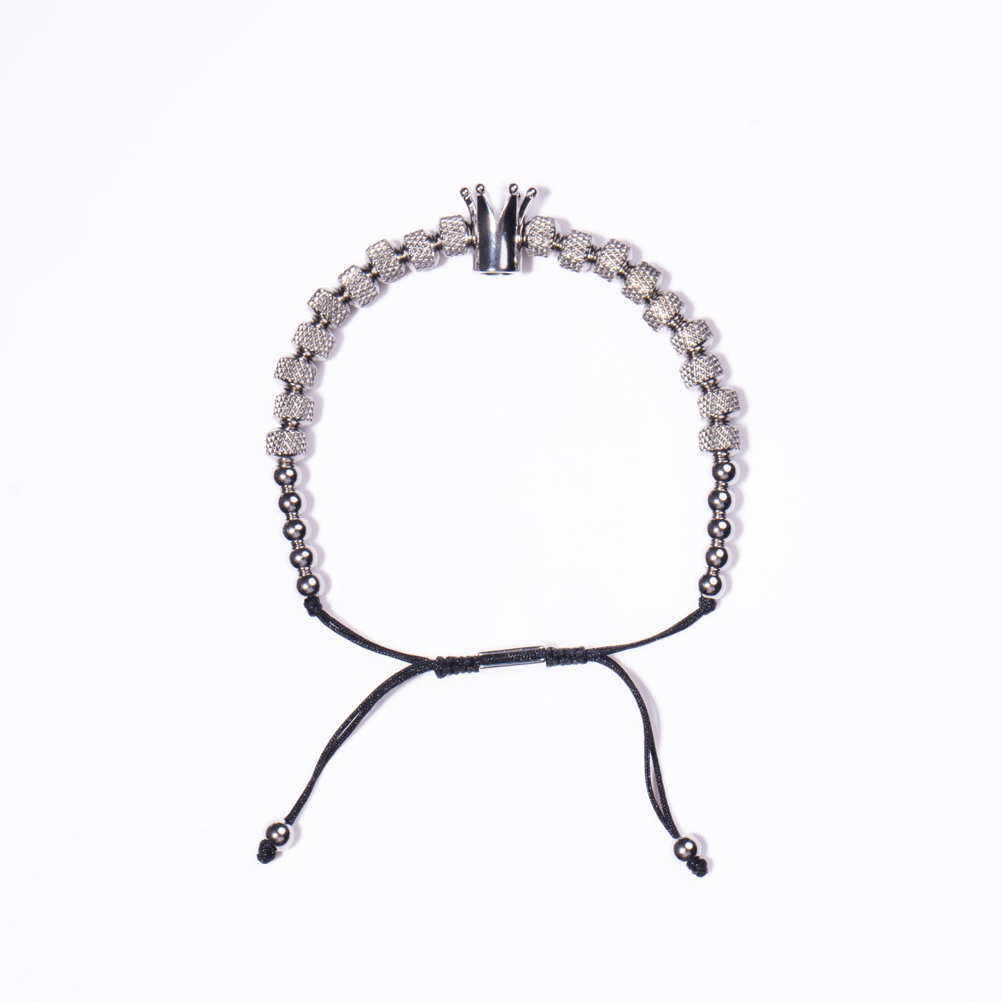 Hombre Pulsera Corona Plateada