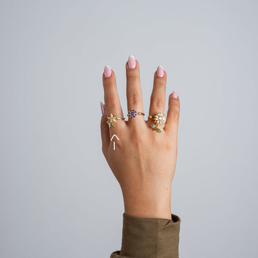 Anillo Anti-Estrés Tortuga y Estrella Dorado