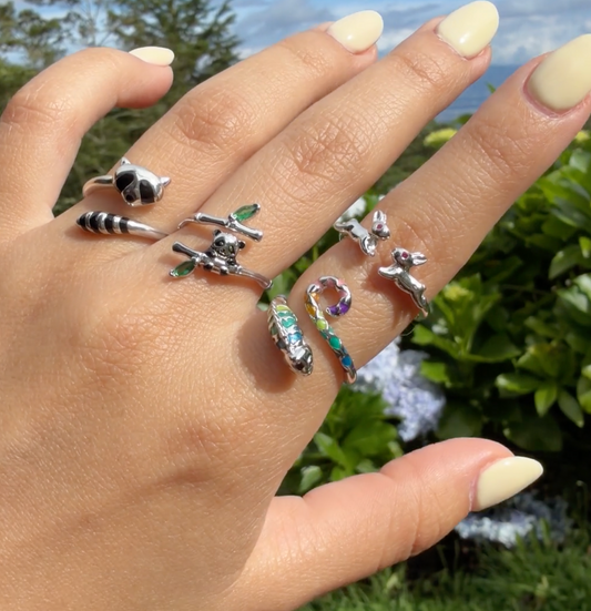 Anillo Plata S925 Camaleón Multicolor
