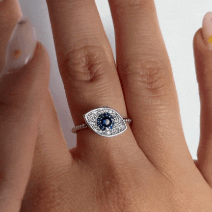 Anillo Anti Estrés Ojo Plateado