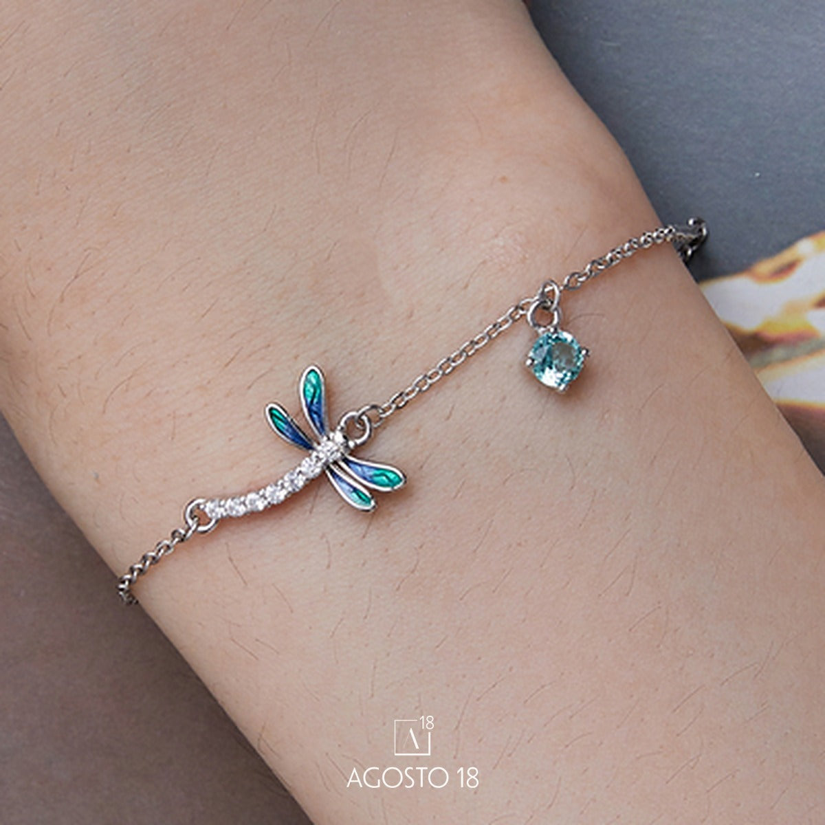 Pulsera Plata S925 Libélula – así se ve puesto