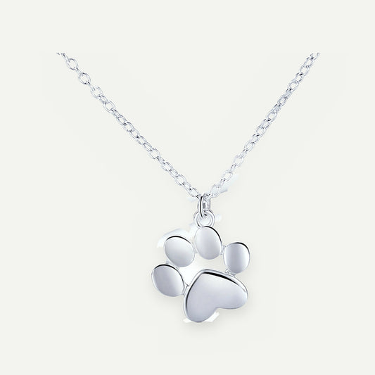 Collar Plata S925 Huella y Corazón – detalle
