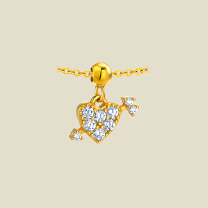 Corazón con Flecha Cristal Dorado - Agosto 18
