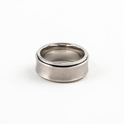 Anillo Deslizante Cóncavo Plateado
