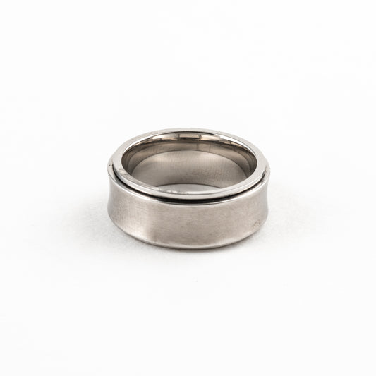 Anillo Deslizante Cóncavo Plateado