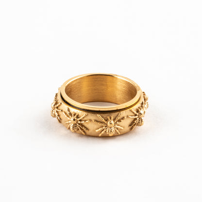 Anillo Deslizante Arañas Dorado