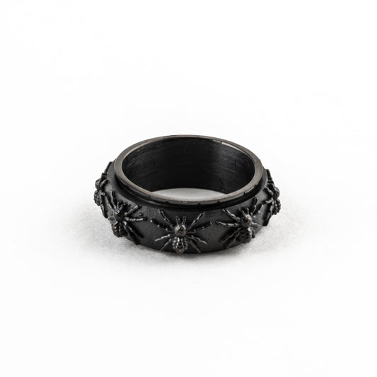 Anillo Deslizante Arañas Negro