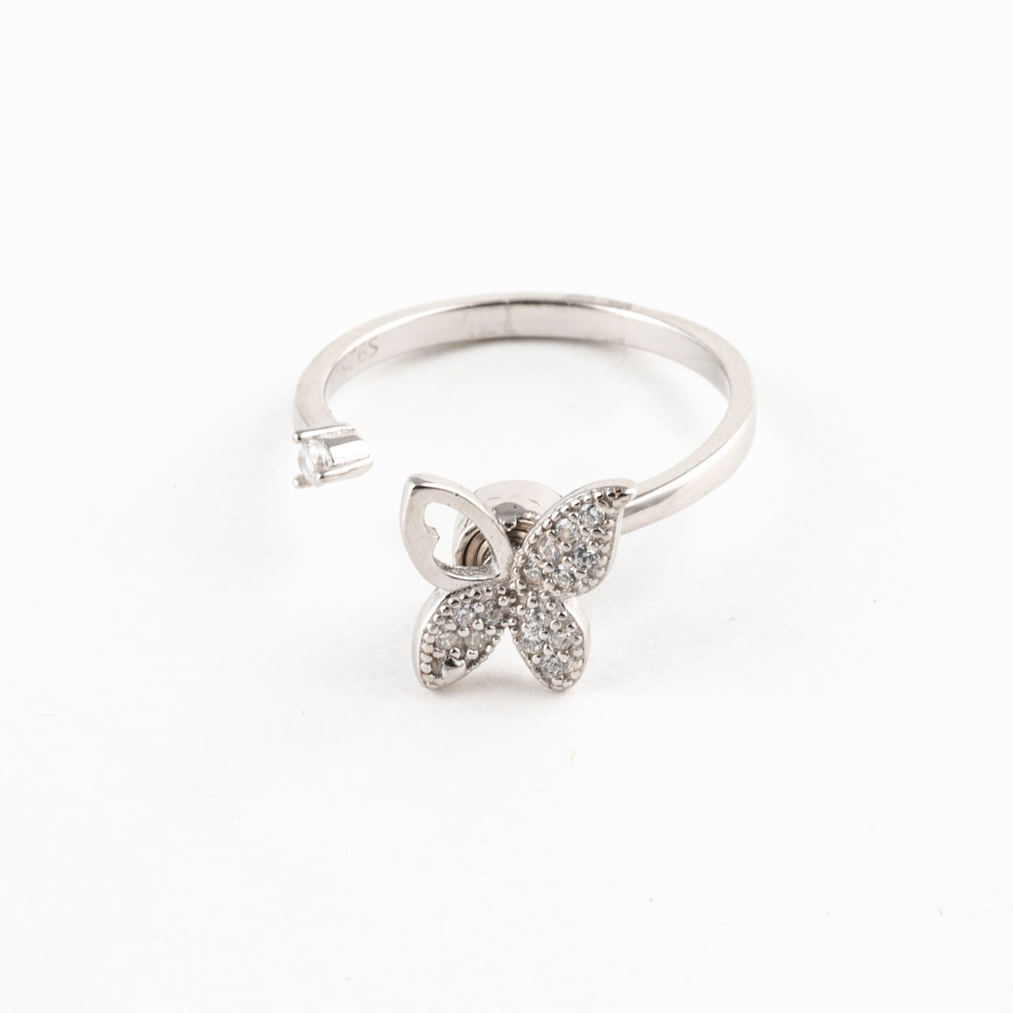 Anillo Giratorio Plata S925 Mariposa Plateado
