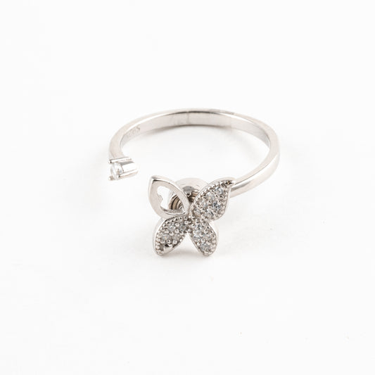 Anillo Giratorio Plata S925 Mariposa Plateado