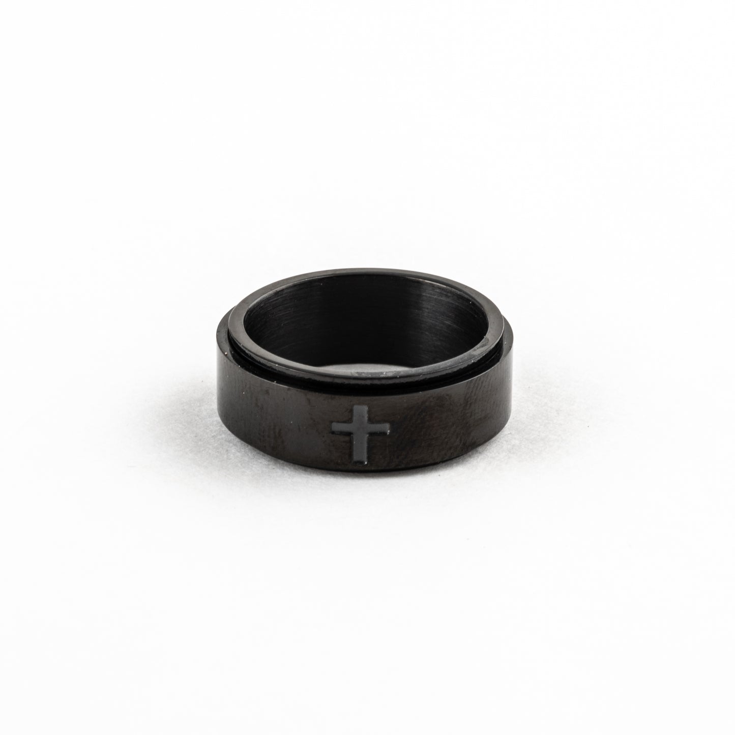 Anillo Deslizante Cruz Negro