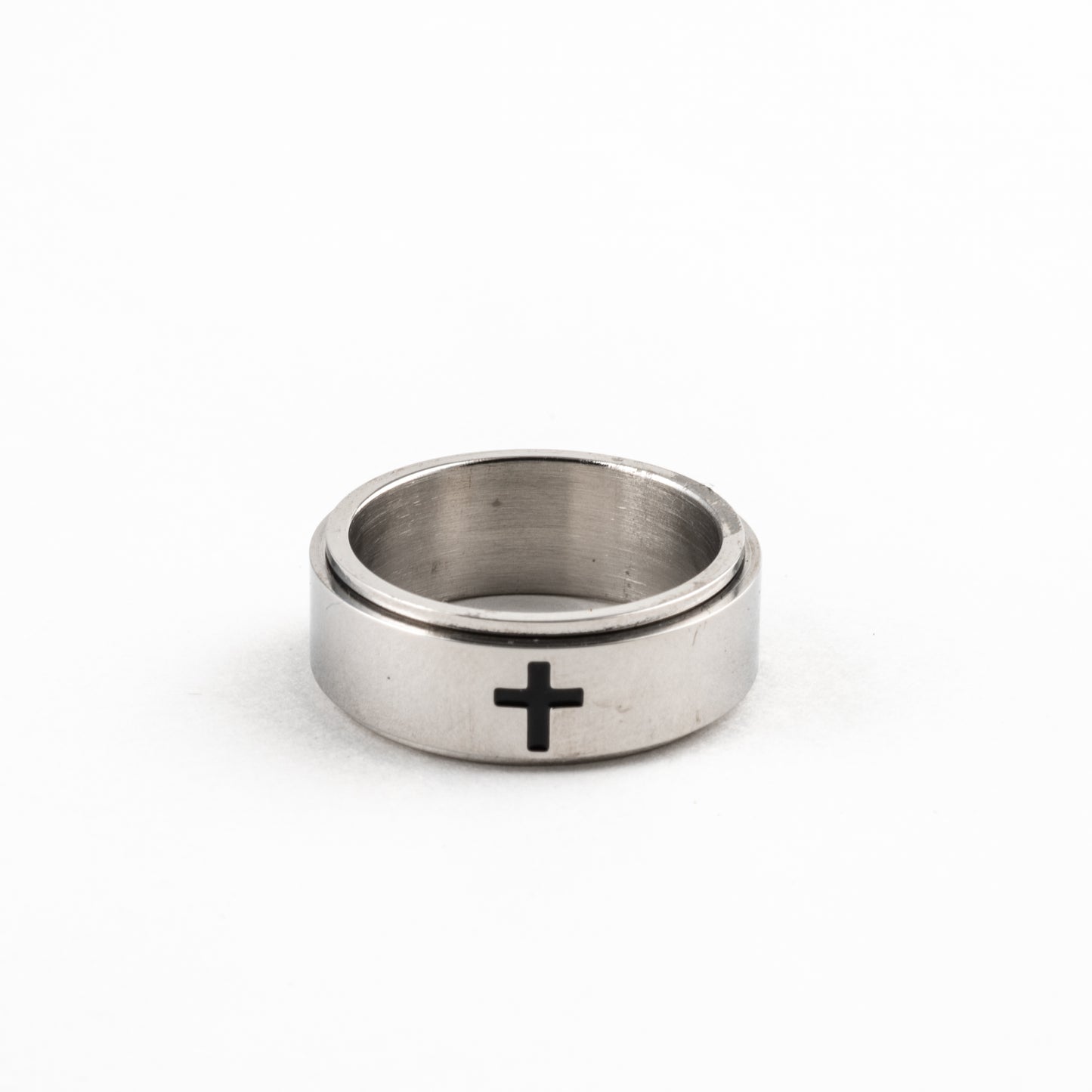 Anillo Deslizante Cruz Plateado