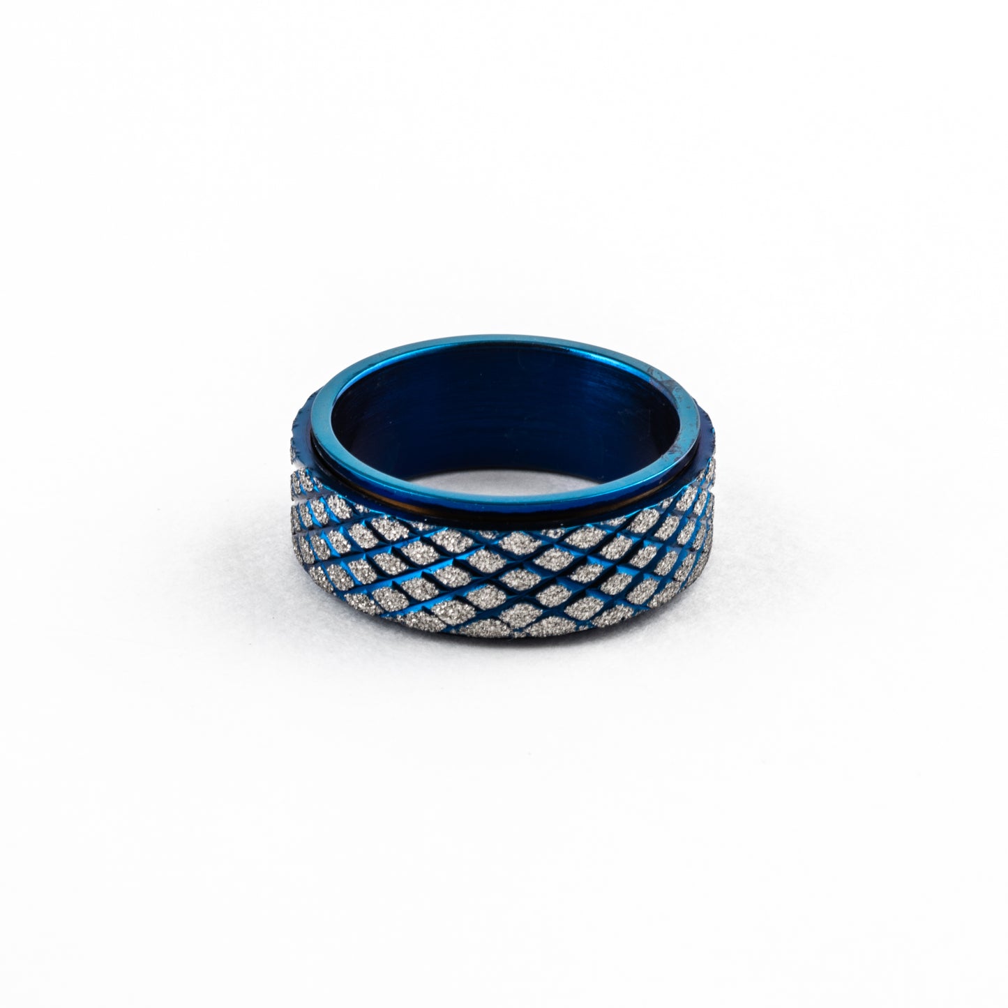 Anillo Deslizante Aspero Azul Rayado