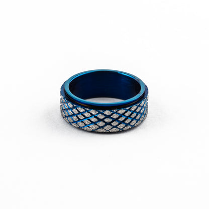 Anillo Deslizante Aspero Azul Rayado