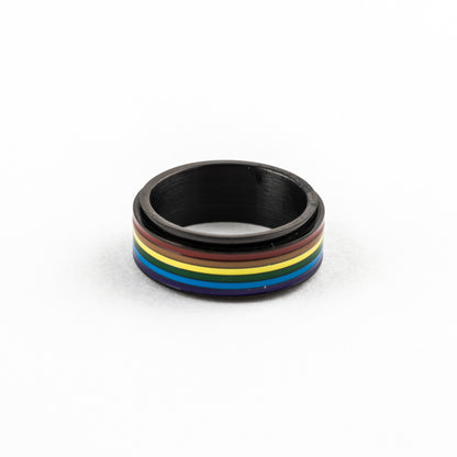 Anillo Deslizante Arcoiris Negro