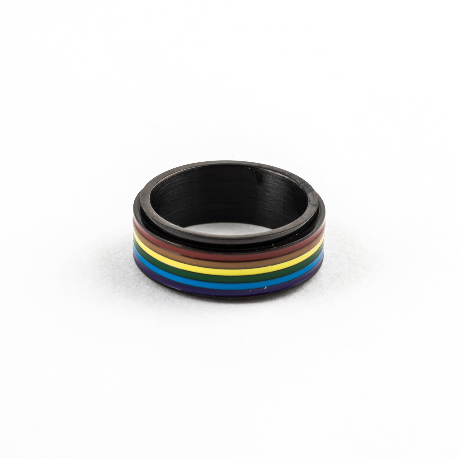 Anillo Deslizante Arcoiris Negro