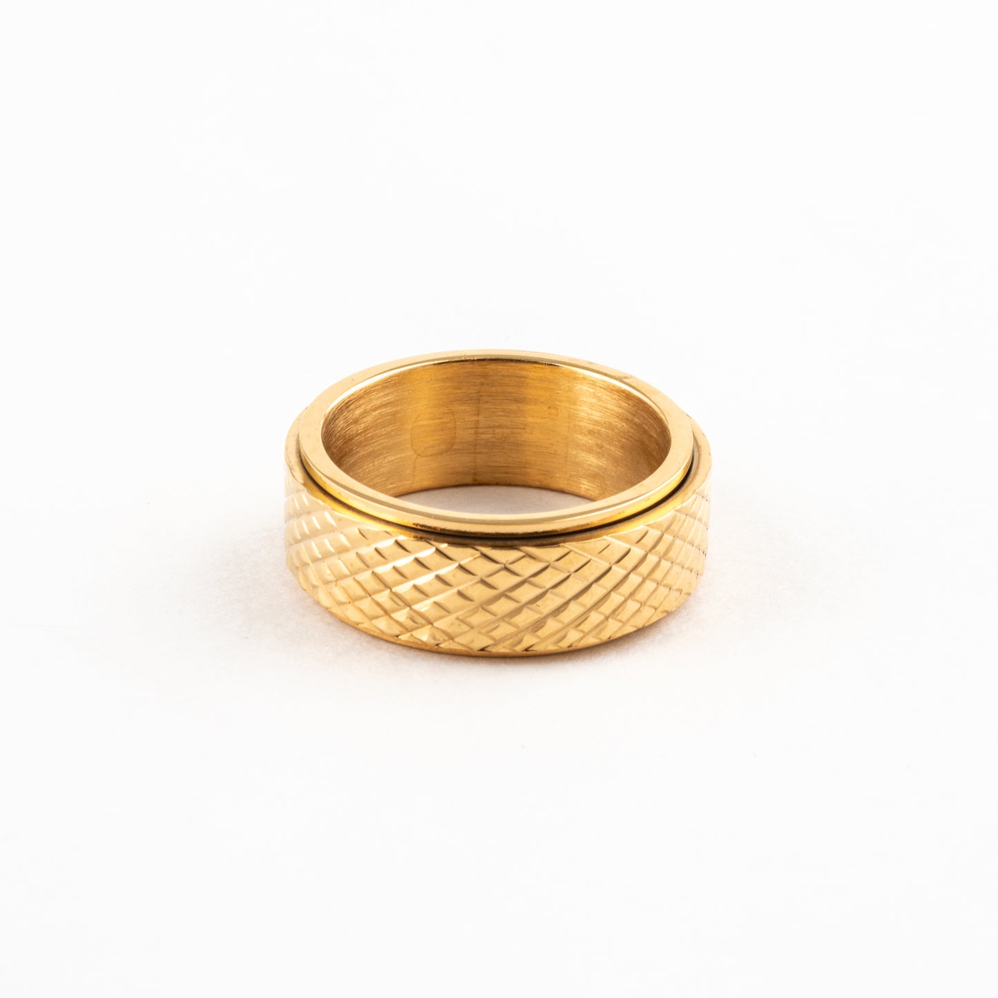 Anillo Deslizante Patrón Rayado Dorado
