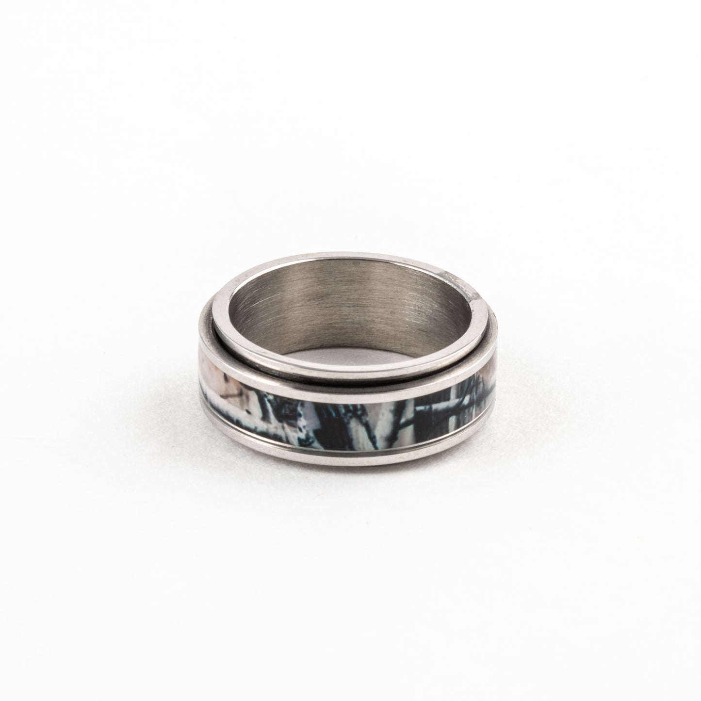 Anillo Deslizante Textura Plateado