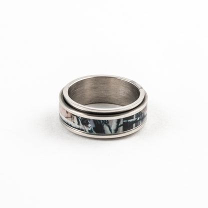 Anillo Deslizante Textura Plateado