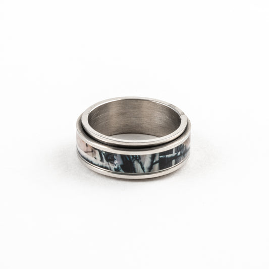 Anillo Deslizante Textura Plateado