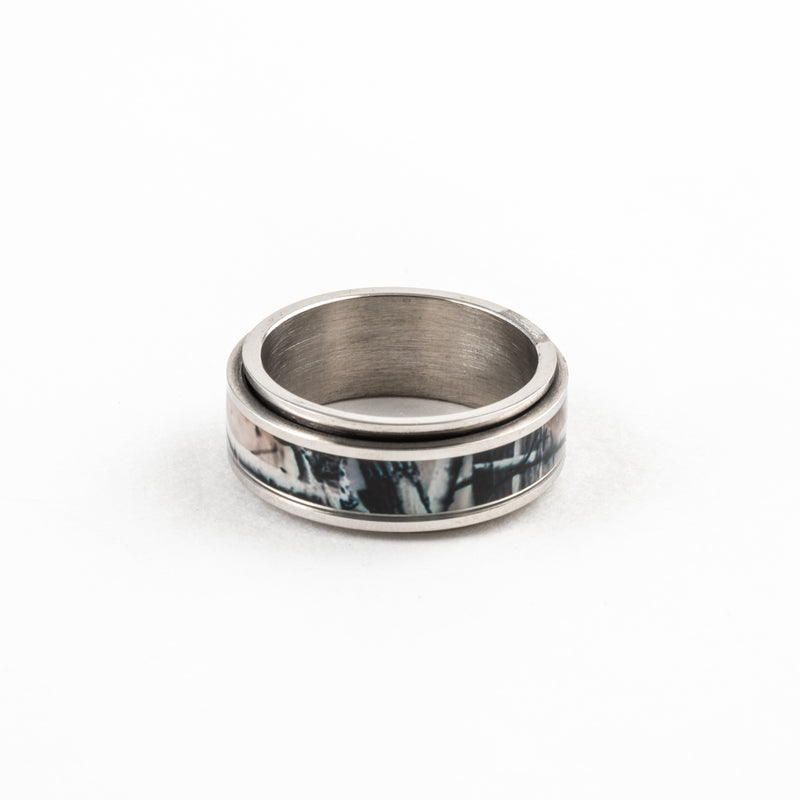 Anillo Deslizante Textura Plateado