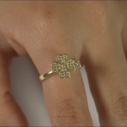 Anillo Anti-Estrés Julio Trébol Dorado