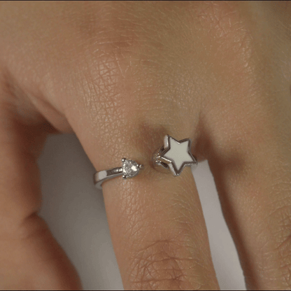 Anillo Anti-Estrés Julio Estrellita Plateado
