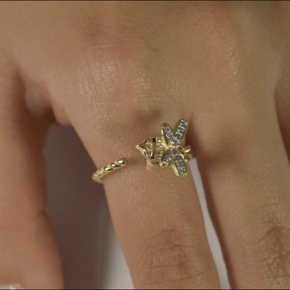 Anillo Anti-Estrés Julio Abejita Dorado