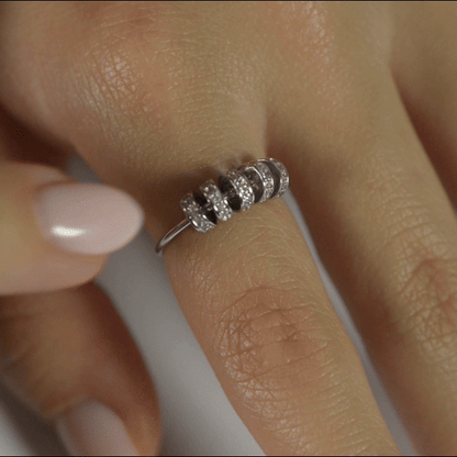 Anillo Anti-Estrés Julio Iraira Blanco Plateado