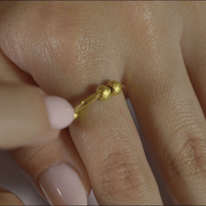 Anillo Anto-Estrés Deslizante Bolitas Julio Dorado
