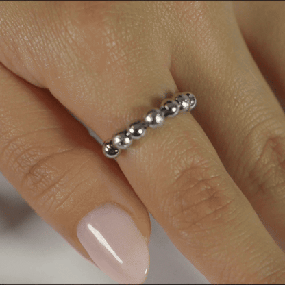 Anillo Anto-Estrés Deslizante Multiple Julio Plateado