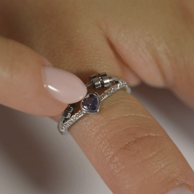 Anillo Anti-Estrés Julio Ciratia Corazón Morado