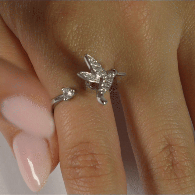 Anillo Anti-Estrés Julio Colibrí Blanco