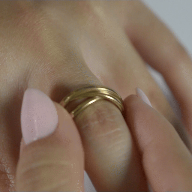 Anillo Anto-Estrés Deslizante Triple Julio Dorado