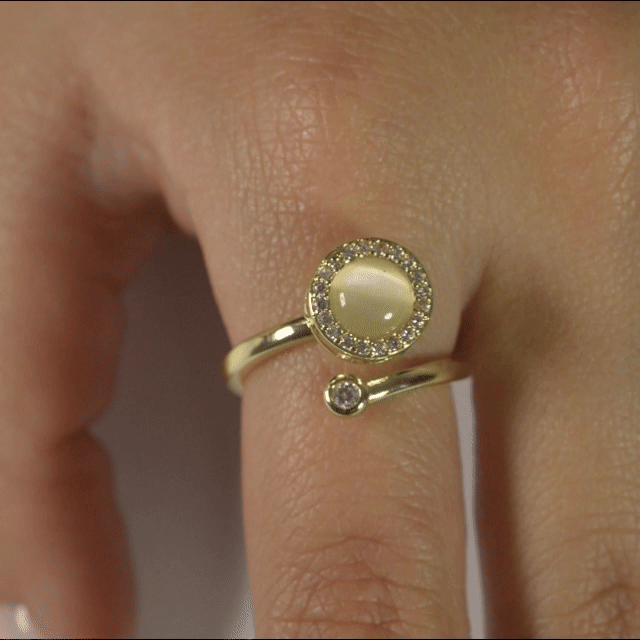 Anillo Anti-Estrés Opalo Dorado