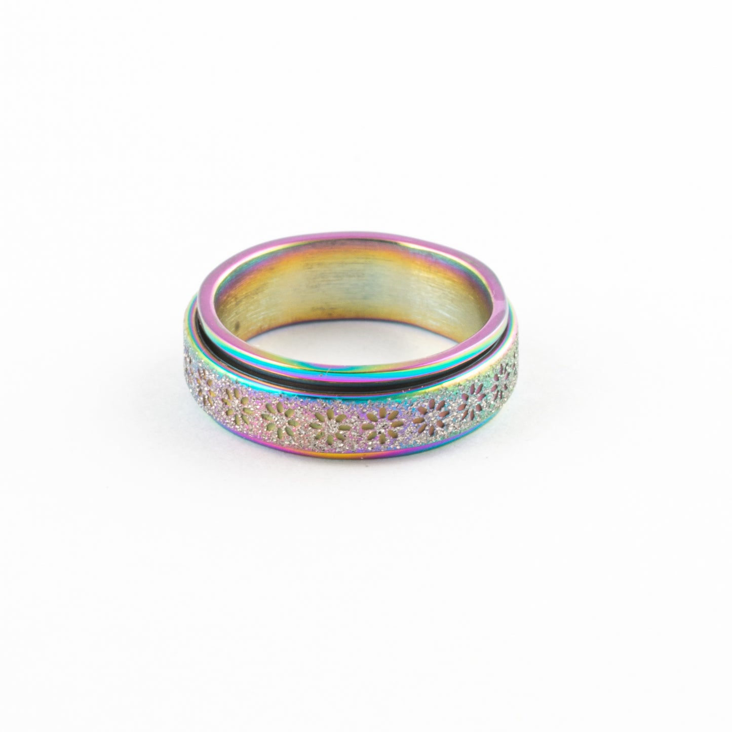 Anillo Anti-Estrés Deslizante Flores Aspero Tornasol