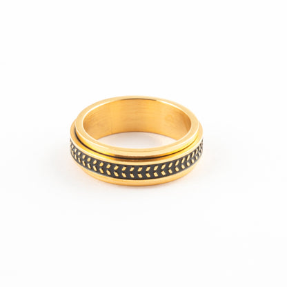 Anillo Anti-Estrés Deslizante Ascendente Dorado